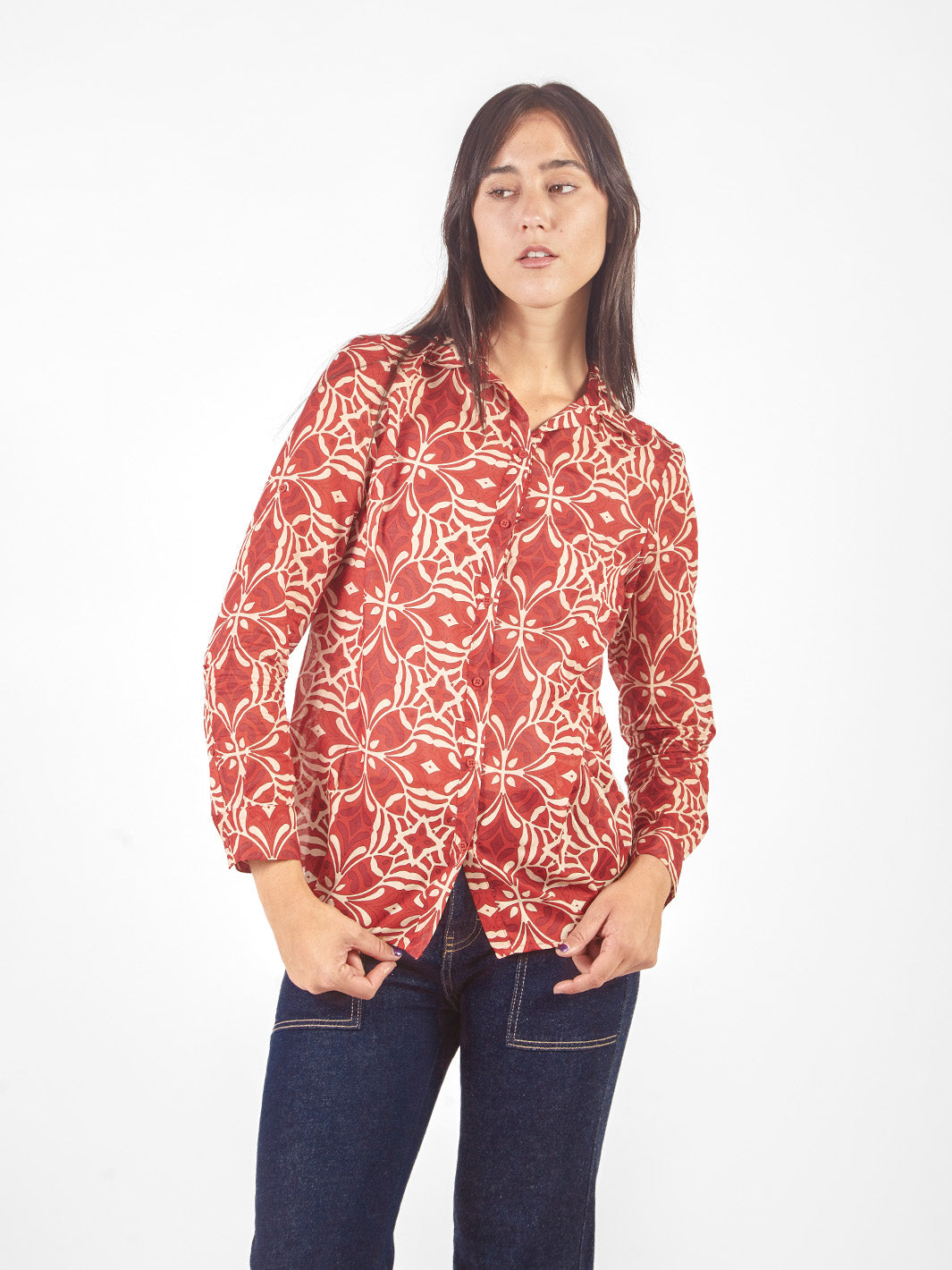 Blusa manga larga de fit holgado