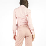Blusa manga larga envolvente Rosado