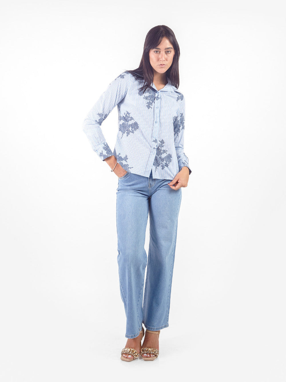Blusa rayas floral