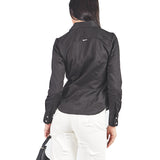 Blusa manga larga con cuello camisero botones contraste