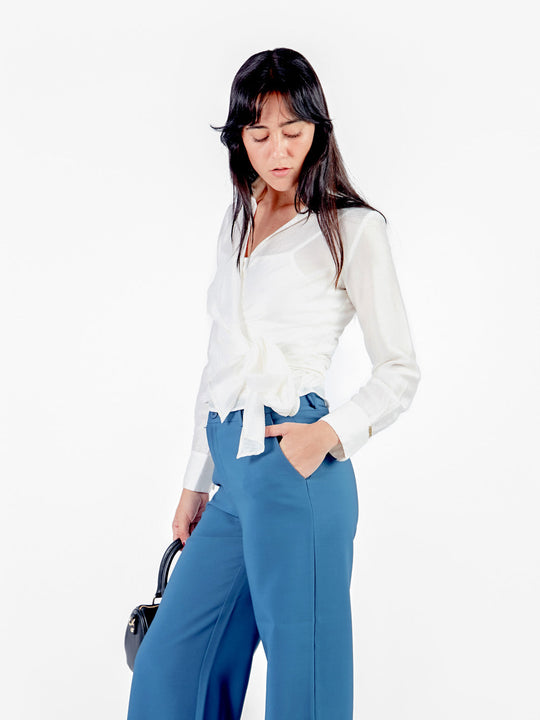 Blusa manga larga envolvente