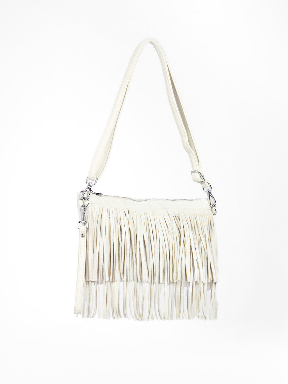 Cartera flecos Crema