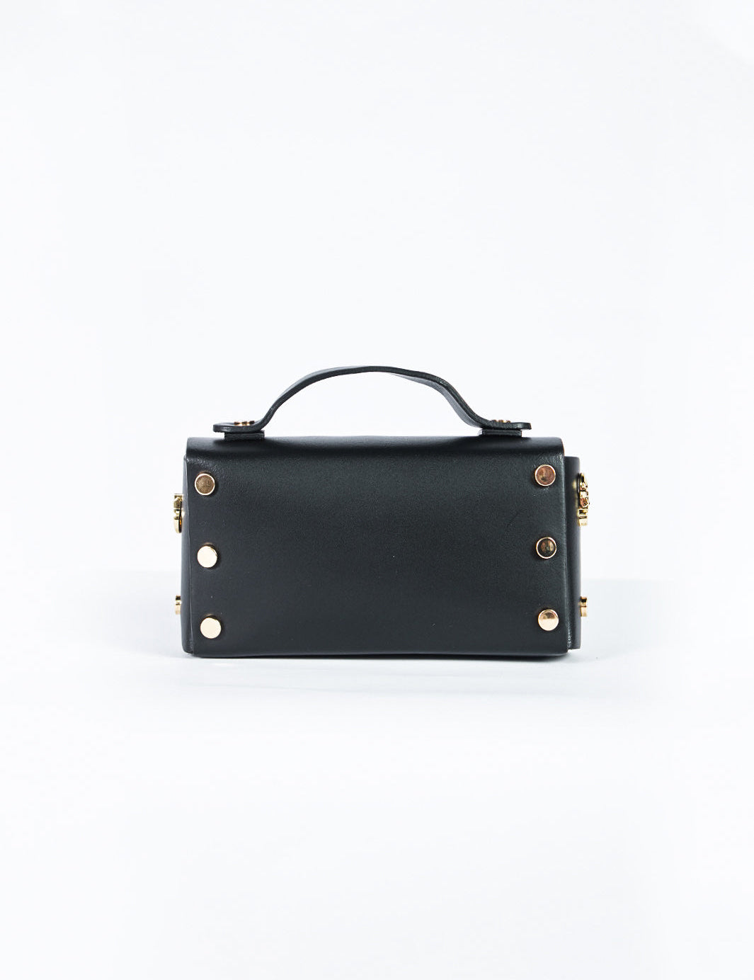 Cartera rectangular en cuero liso Negro