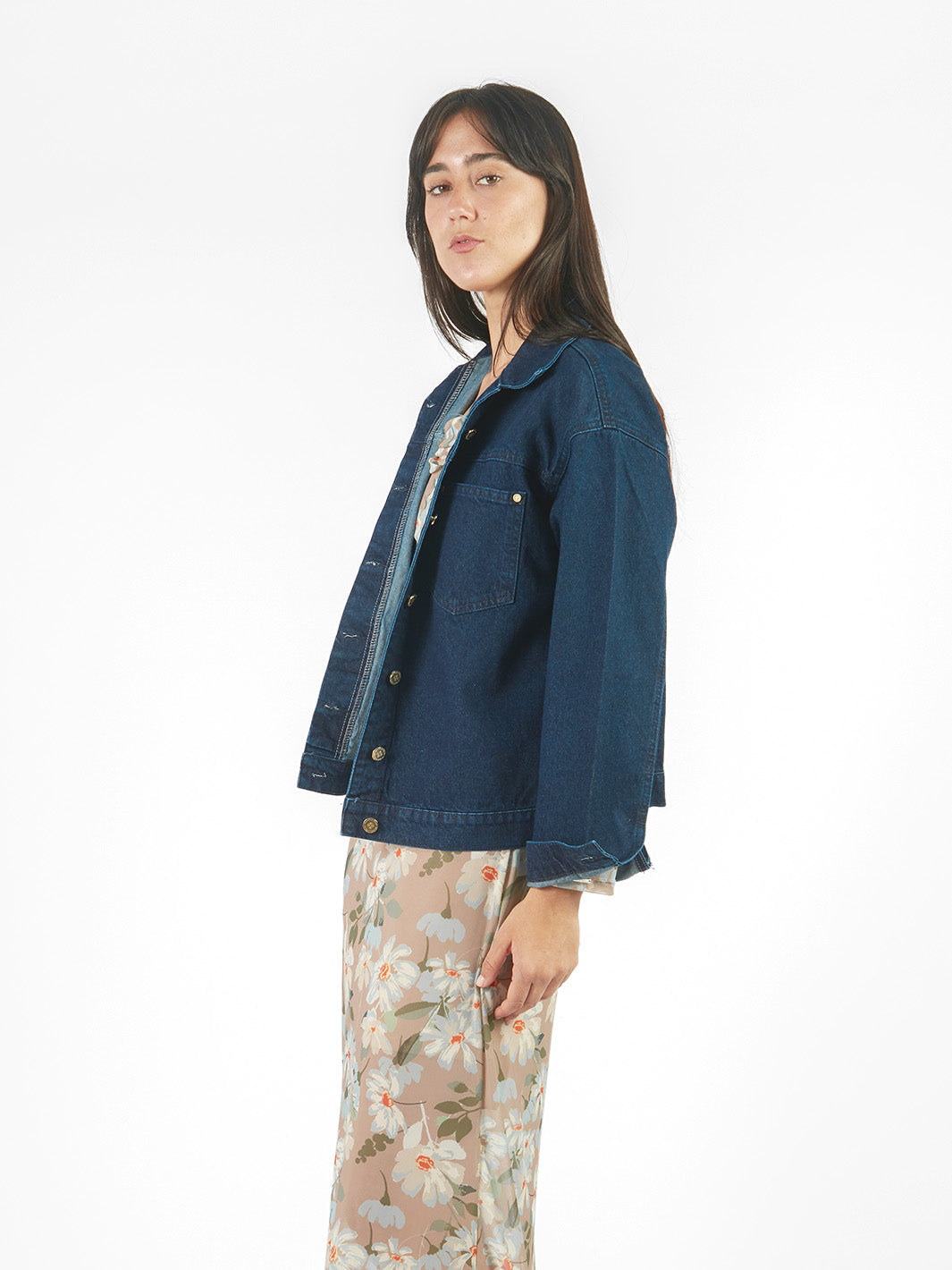 Casaca de denim con cuello camisero