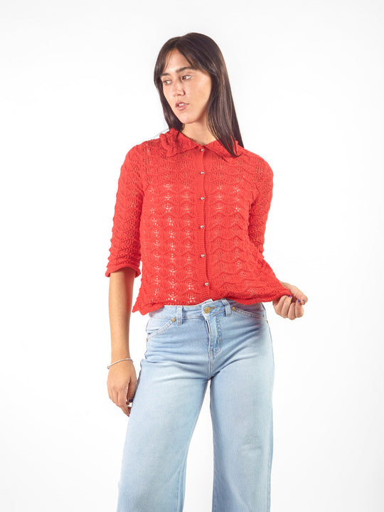 Chompa calada con cuello