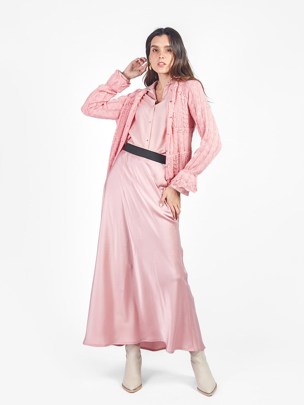 Chompa calada manga larga- Early Spring Rosado