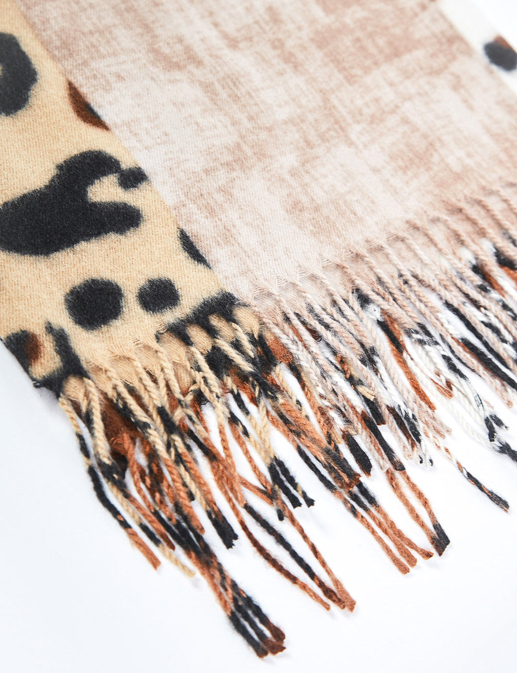 Chalina animal print patchwork Camel