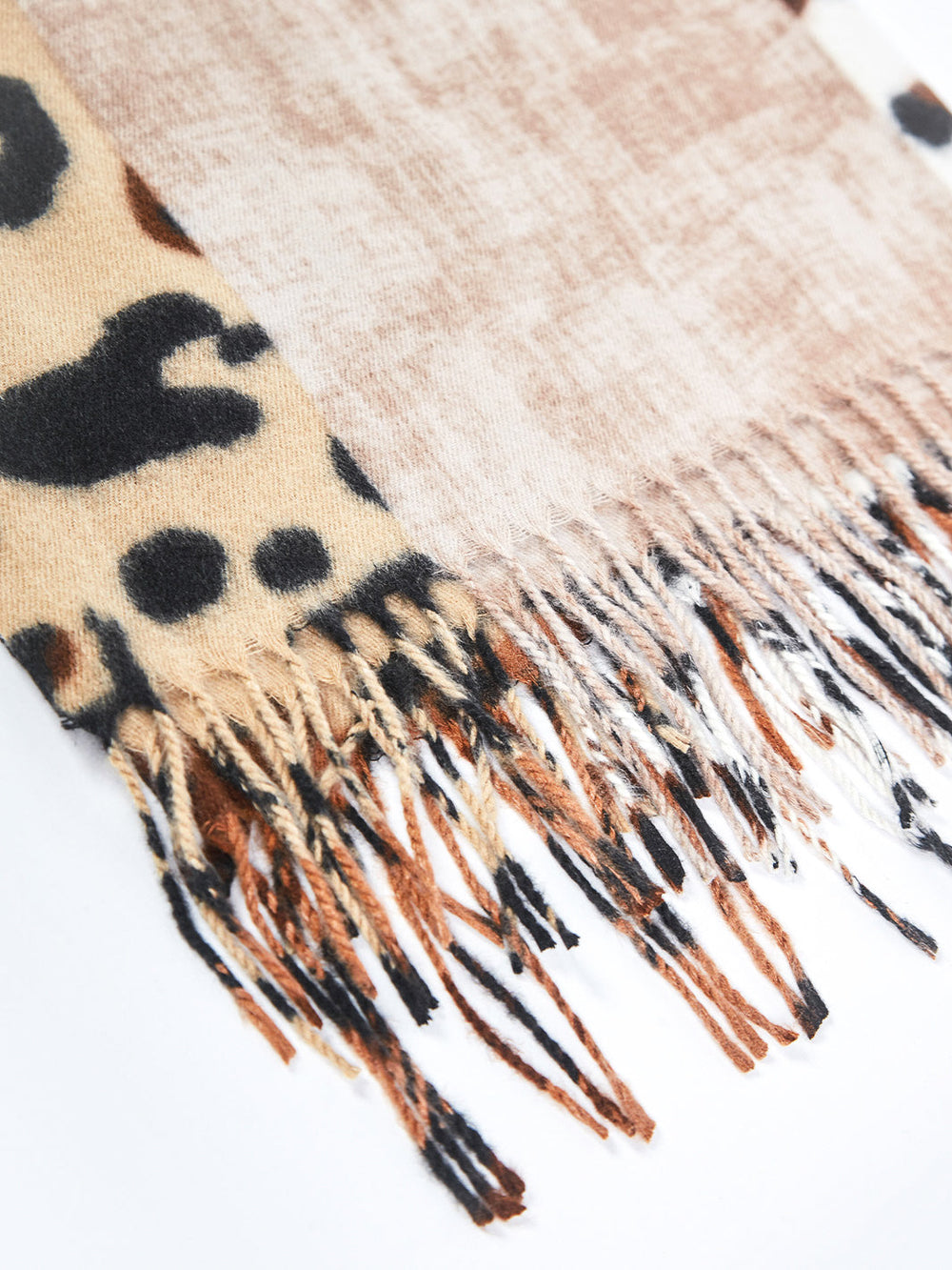 Chalina animal print patchwork Camel