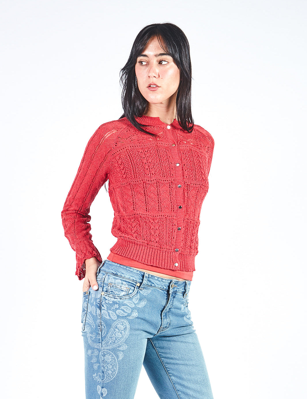 Chompa calada manga larga- Early Spring Rojo