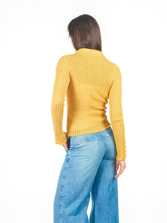 Chompa acanalada con cuello