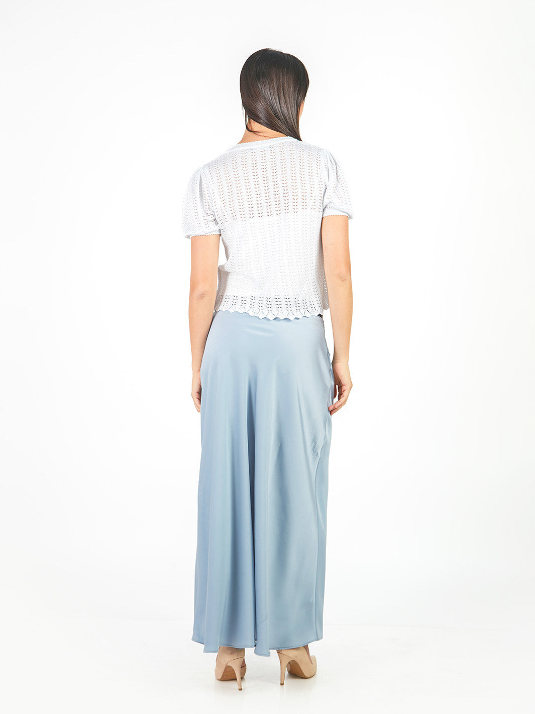 Falda maxi de satín