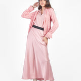 Falda maxi de satín Palo Rosa