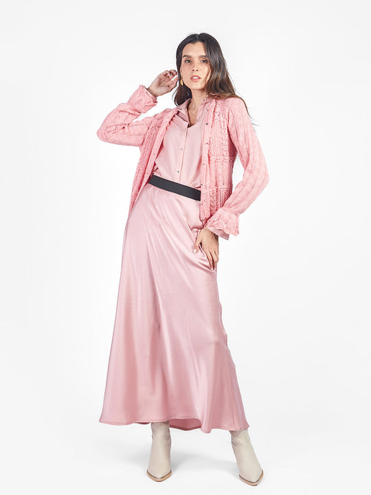 Falda maxi de satín
