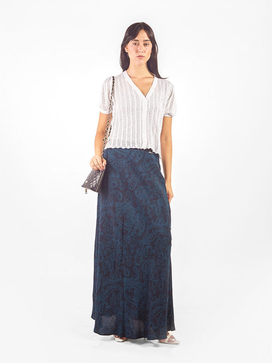 Falda maxi estampado paisley