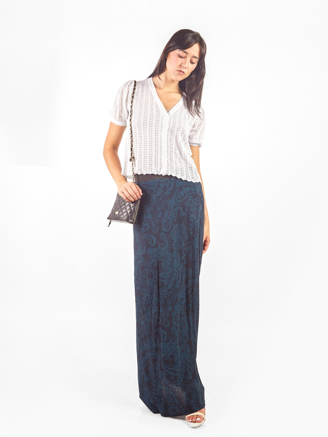 Falda maxi estampado paisley