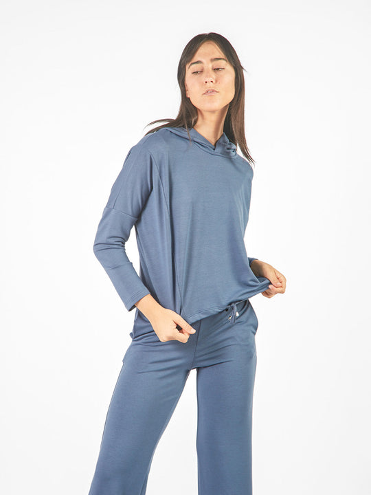Hoodie manga larga rangla con capucha