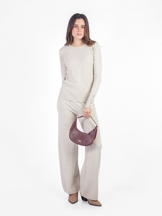 Pantalón recto tejido