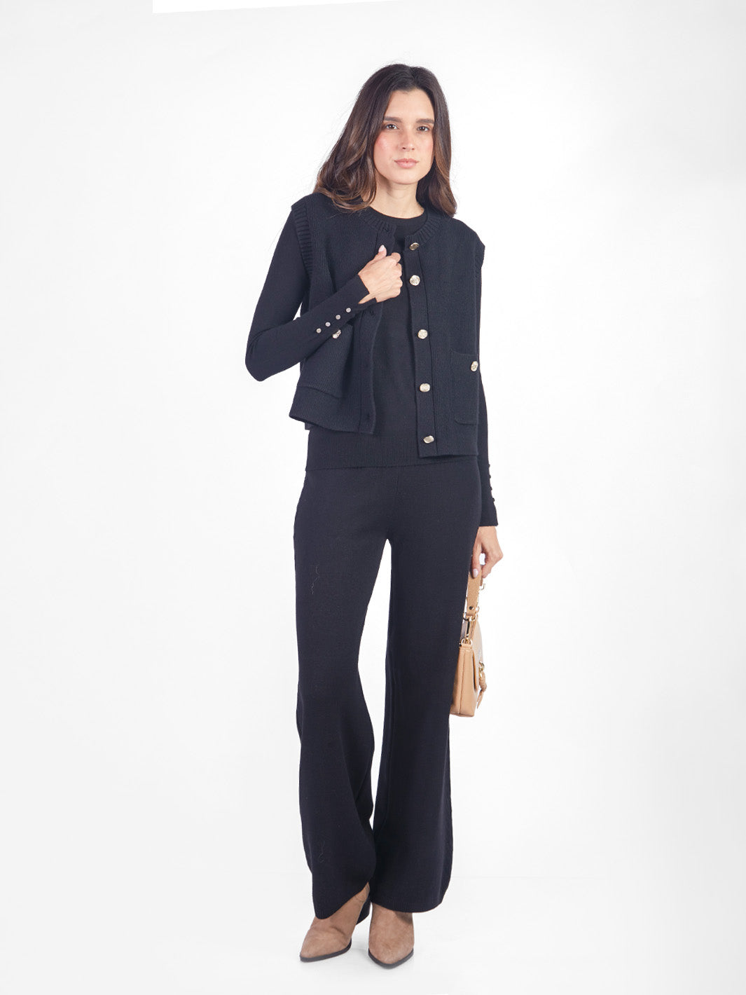 Pantalón recto tejido