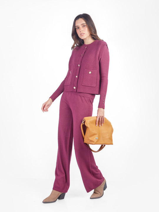 Pantalón recto tejido