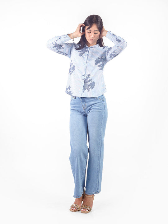 Pantalón recto denim clásico