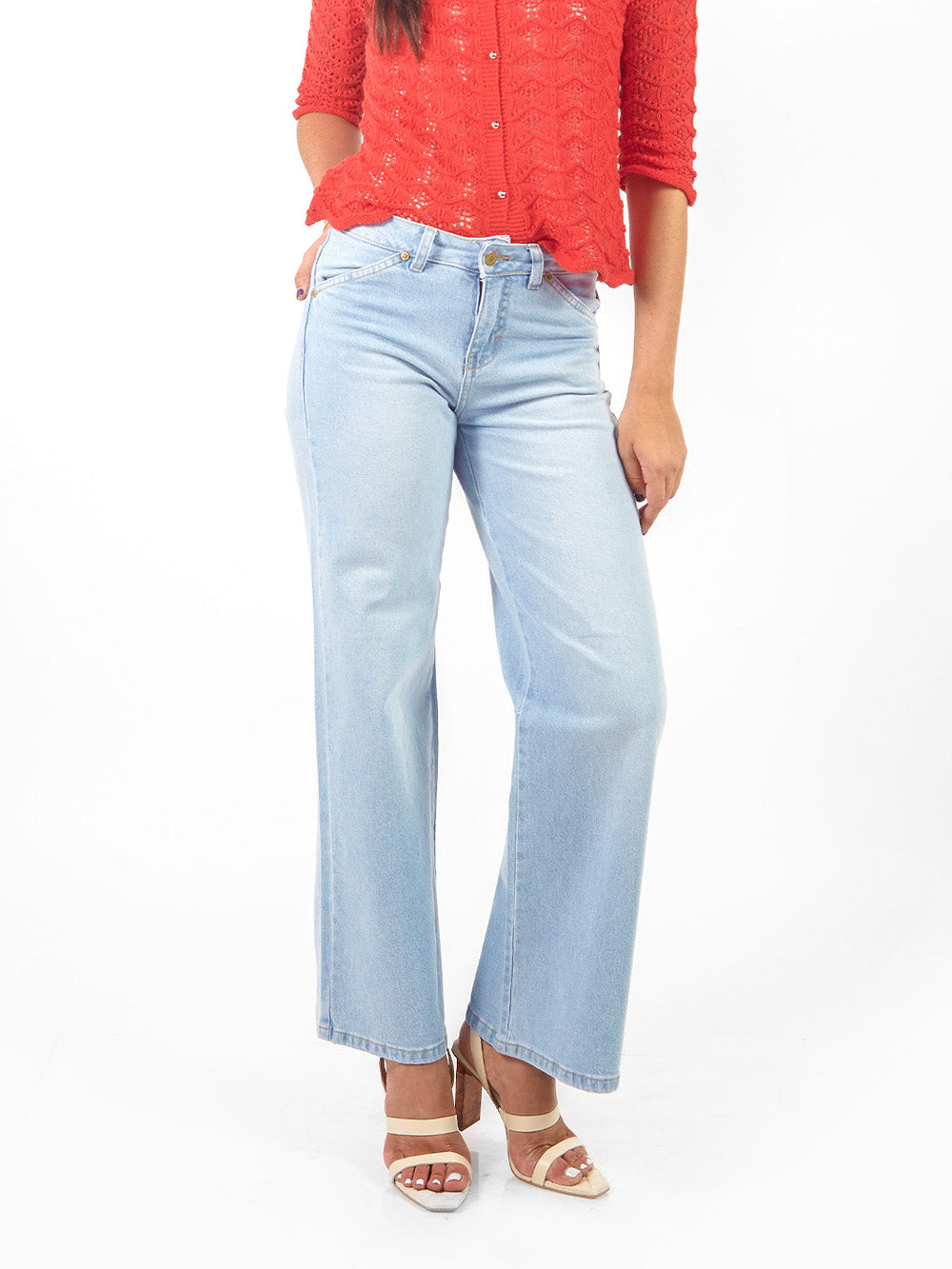 Pantalón recto denim clásico