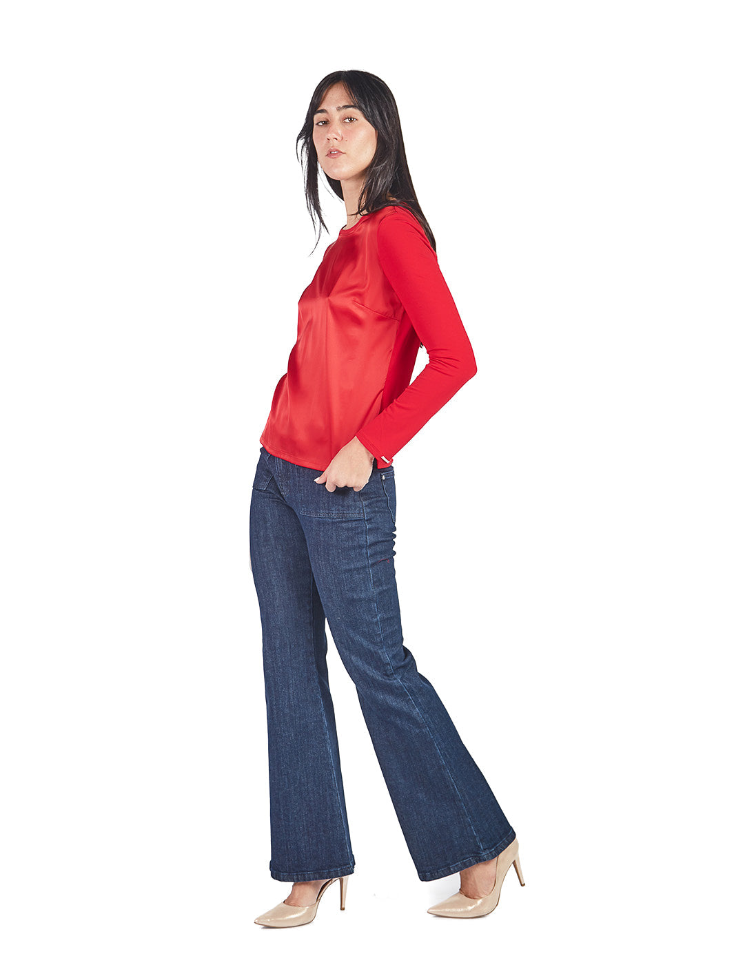 Pantalón Semi Acampanado Bolsillos
