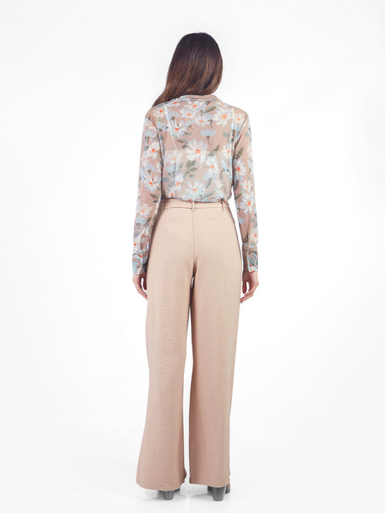 Pantalón Palazzo Con Lazo Y Pinzas