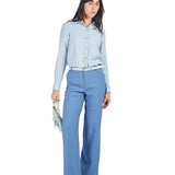 Pantalón sastre recto Azul Acero