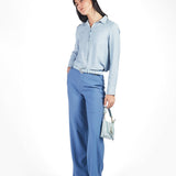 Pantalón sastre recto Azul Acero