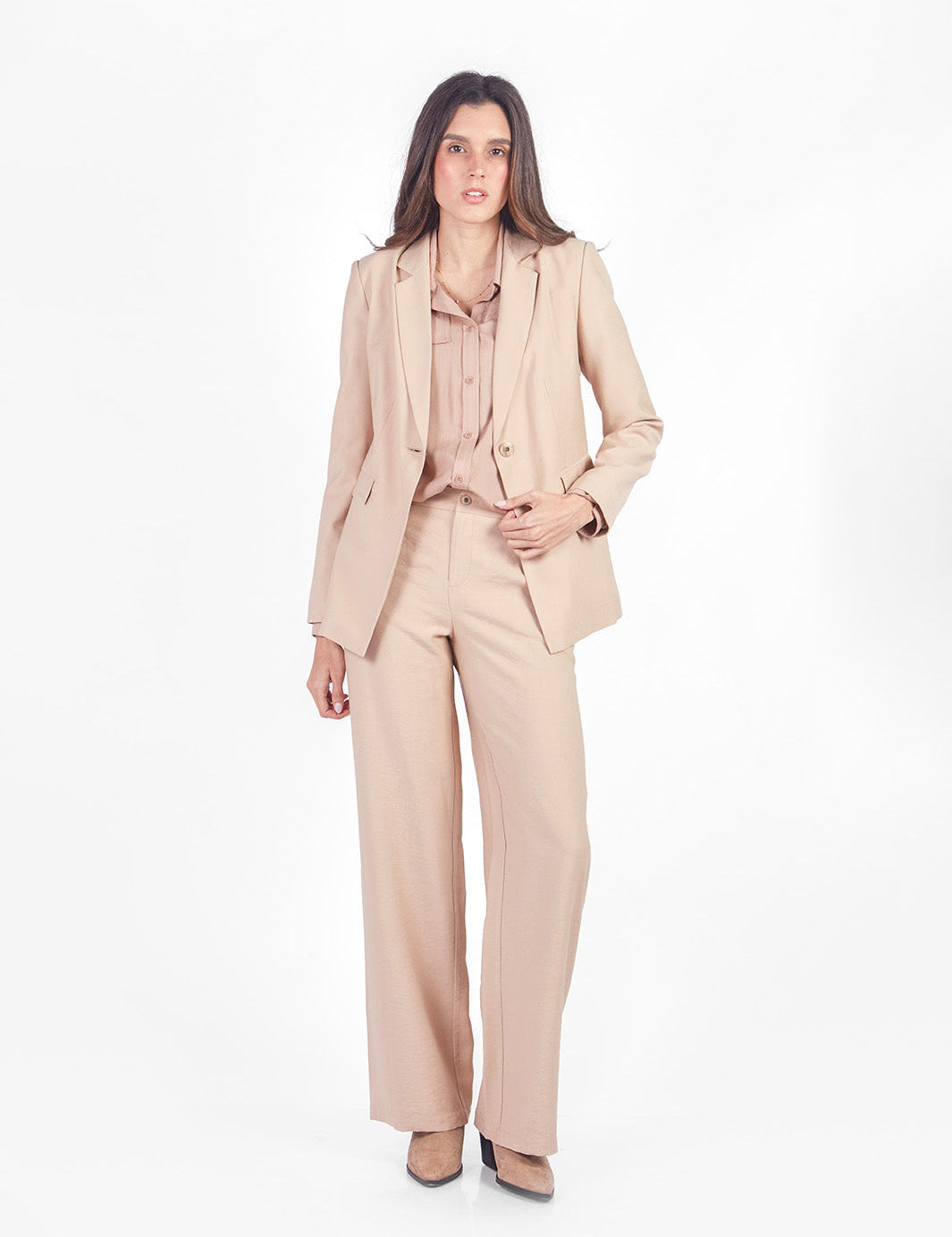 Pantalón sastre recto Beige