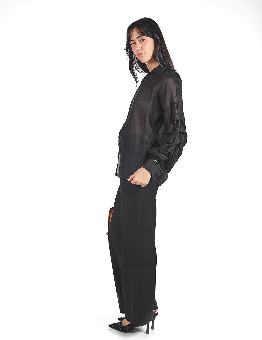 Pantalón sastre recto Negro