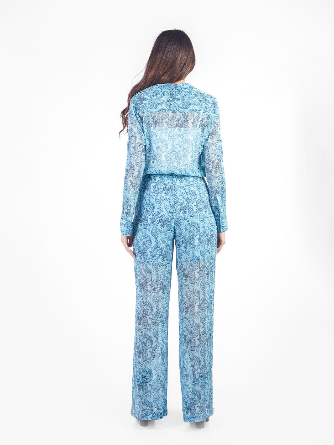 Pantalón palazzo con lazo paisley