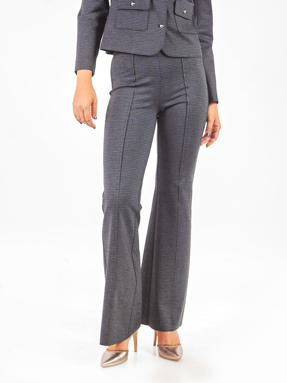 Pantalón sastre flare pespuntado