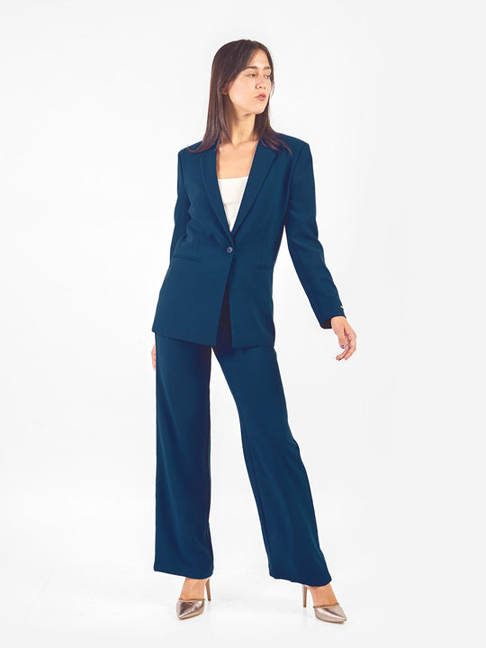 Pantalón sastre recto con pieza lateral decorativa