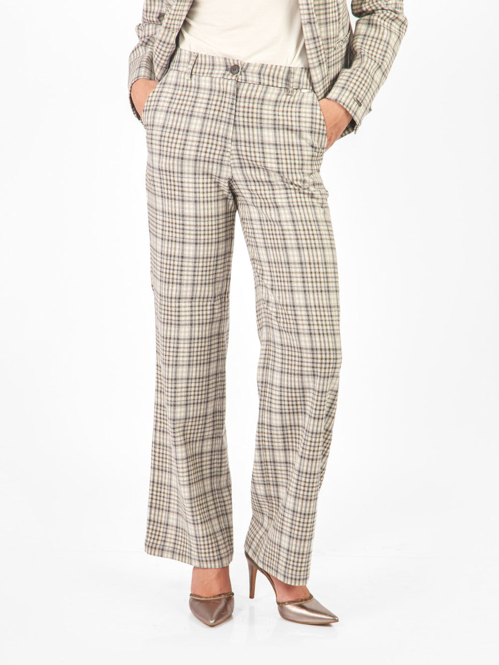 Pantalón sastre recto con pieza lateral decorativa Charcoal