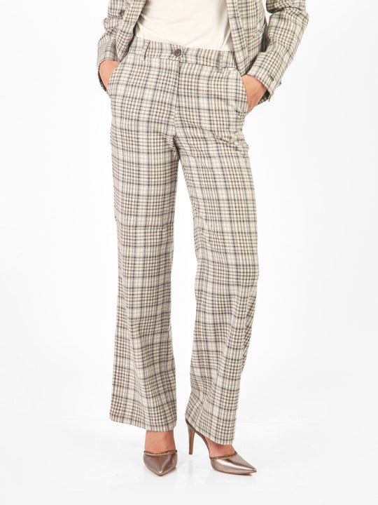 Pantalón sastre recto con pieza lateral decorativa