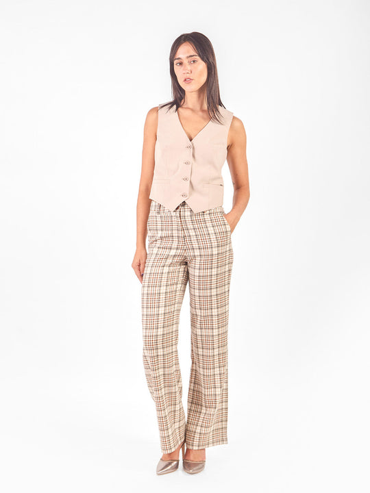 Pantalón sastre recto con pieza lateral decorativa