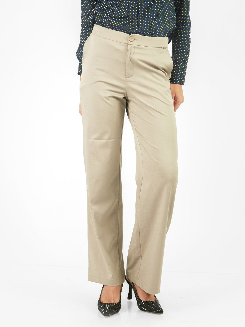 Pantalón sastre recto Topo