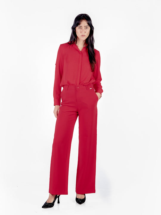 Pantalón sastre recto con bolsillos