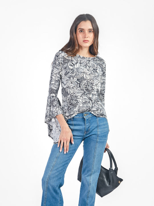 Polo manga campana estampado