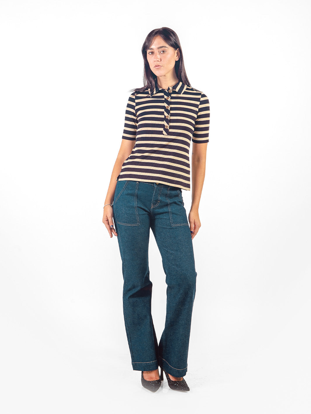Polo camisero a rayas