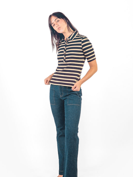 Polo camisero a rayas