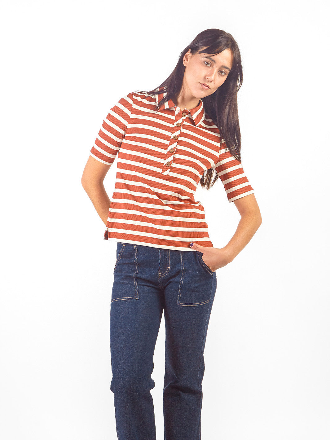 Polo camisero a rayas