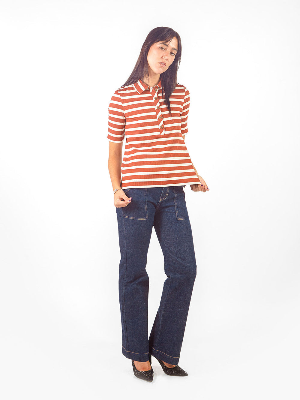 Polo camisero a rayas