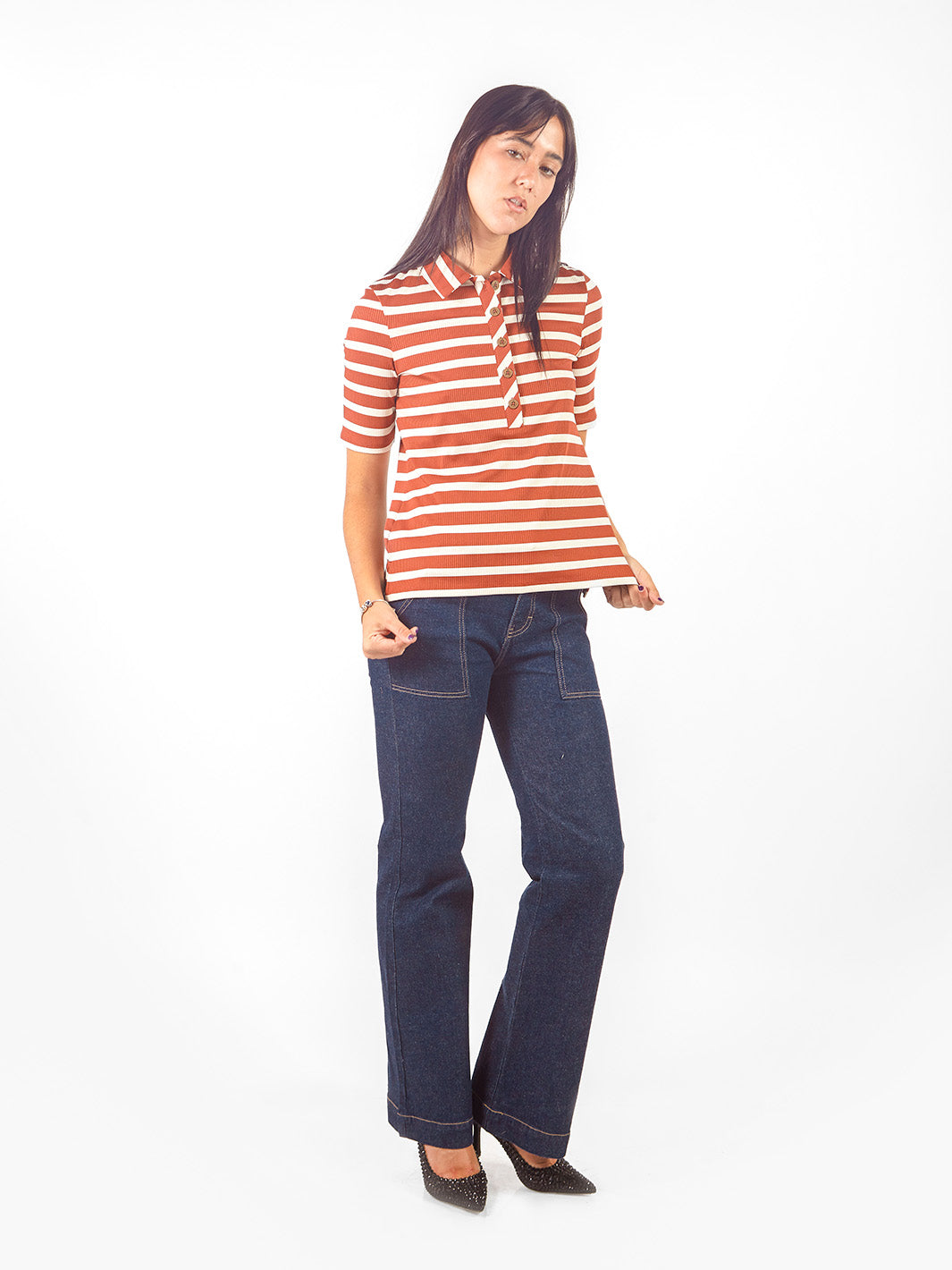 Polo camisero a rayas