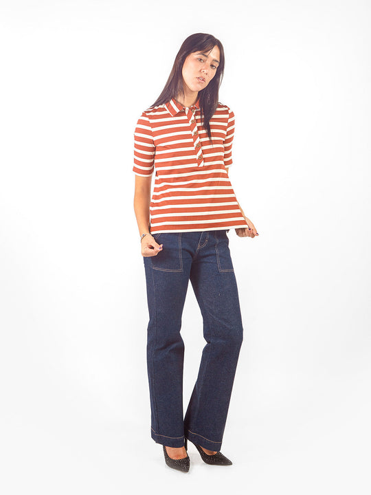 Polo camisero a rayas
