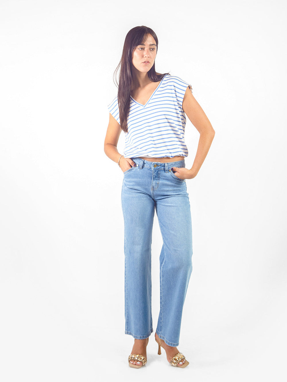 Polo rayas reversible