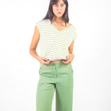 Polo rayas reversible Verde