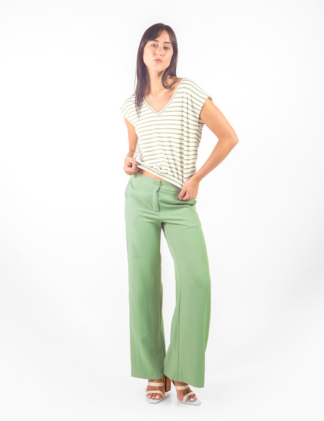 Polo rayas reversible Verde