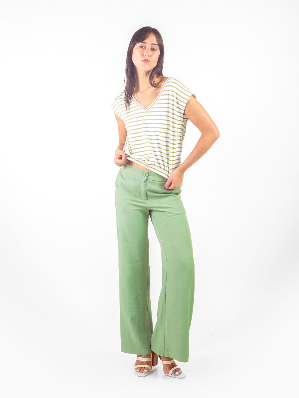 Polo rayas reversible Verde